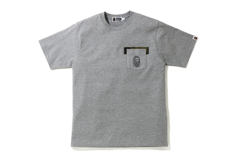 BAPE Reverse Ape Head Pocket Tee Grijs