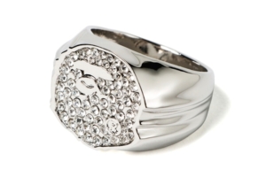BAPE Rhinestone Ape Head Ring Zilver