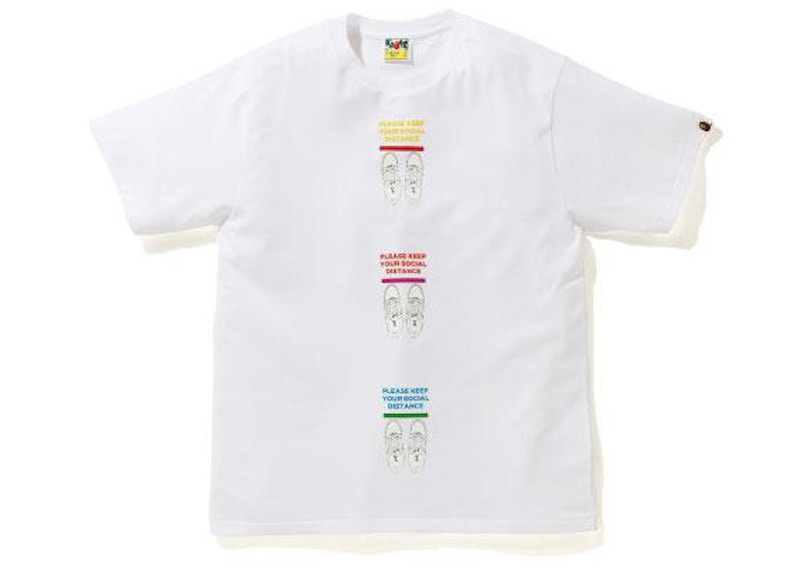 BAPE SOCIAL DISTANCE STA Tee Wit