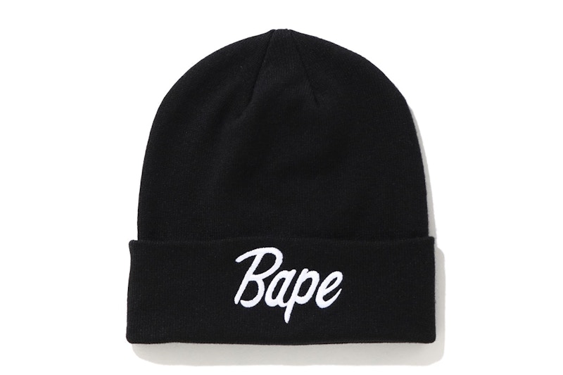 BAPE Script Knit Beanie Zwart
