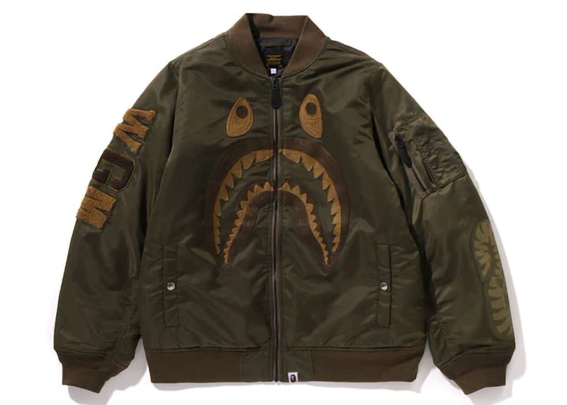 BAPE Shark MA-1 Jacket Olijf