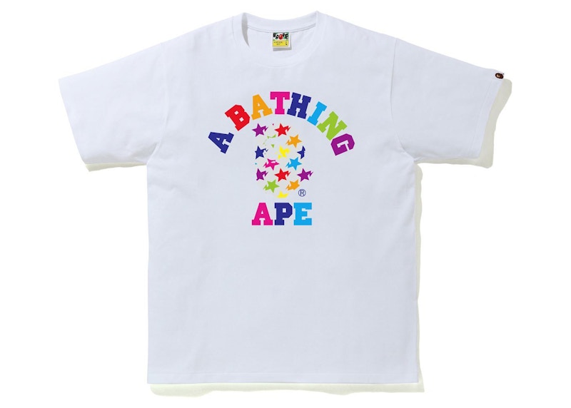 BAPE Sta Pattern College Tee Wit