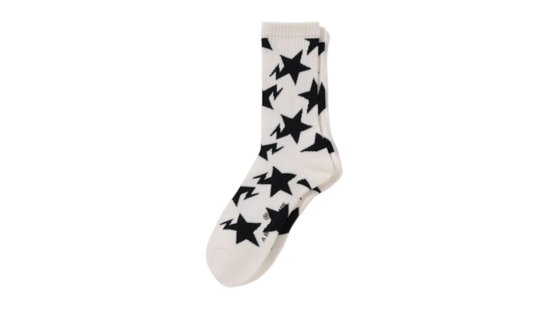 BAPE Sta Pattern Socks Wit