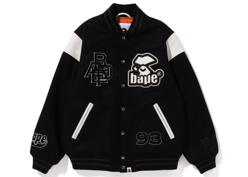 BAPE Switch Shoulder Varsity Jacket Zwart