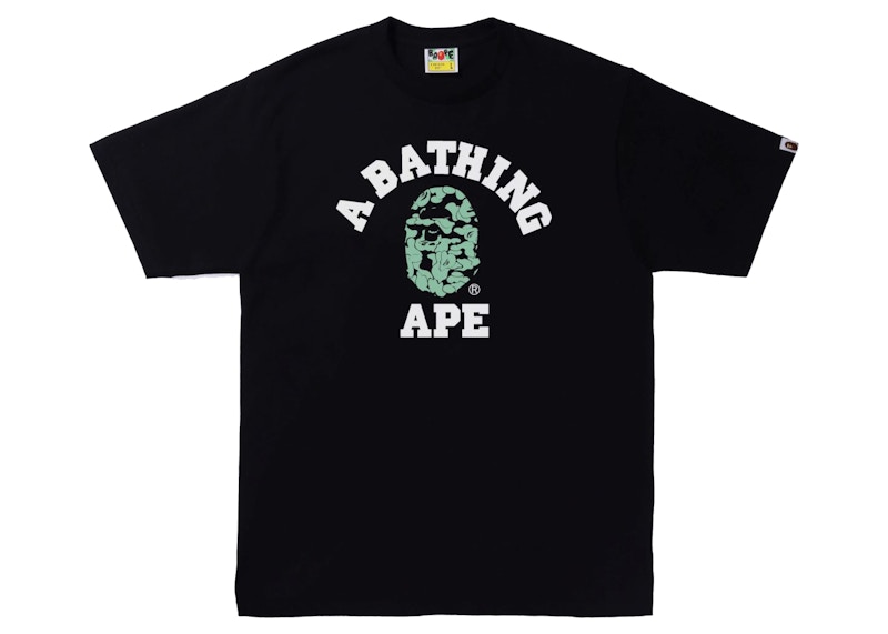 BAPE Text Code Camo College Tee Zwart