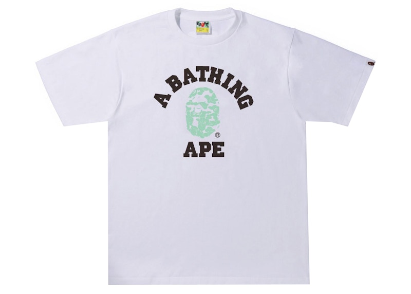 BAPE Text Code Camo College Tee Wit