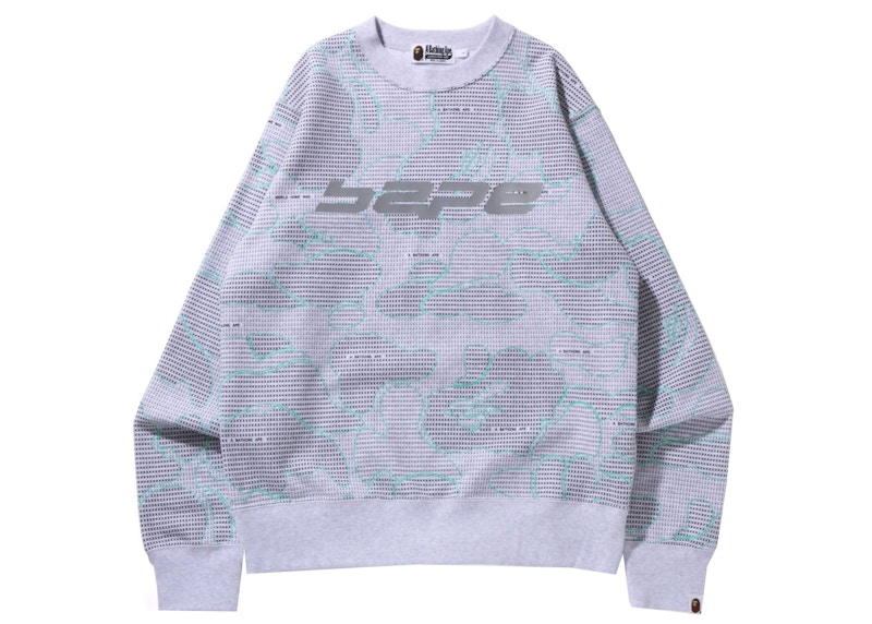 BAPE Text Code Camo Crewneck Grijs