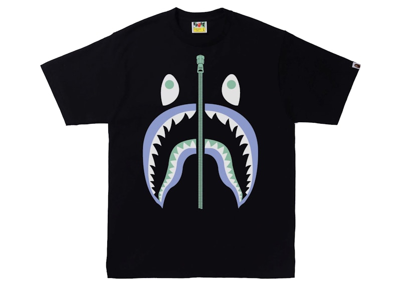 BAPE Text Code Camo Shark Tee Zwart