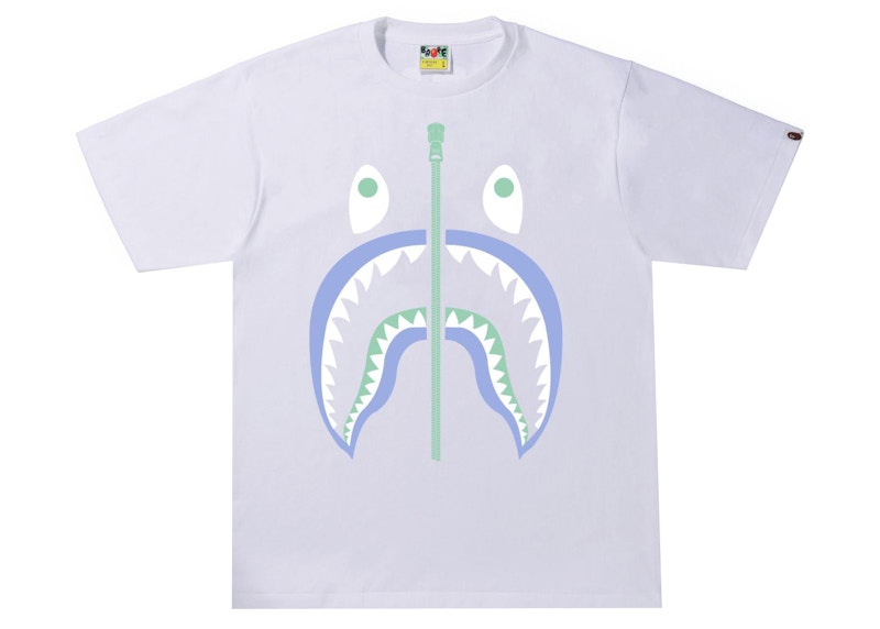 BAPE Text Code Camo Shark Tee Wit