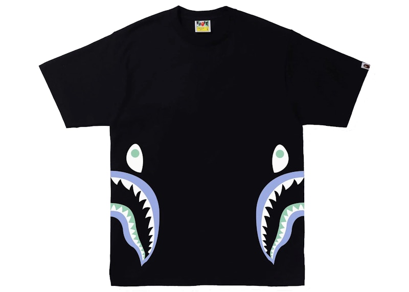 BAPE Text Code Camo Side Shark Tee Zwart