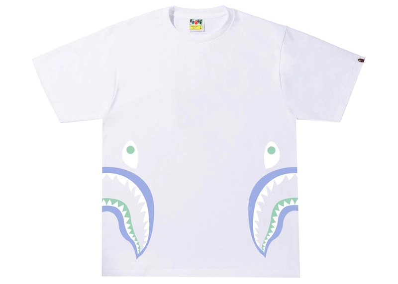 BAPE Text Code Camo Side Shark Tee Wit