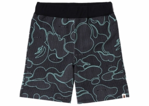 BAPE Text Code Camo Sweat Shorts Zwart