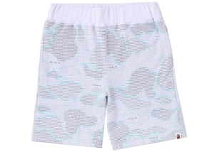 BAPE Text Code Camo Sweat Shorts Grijs