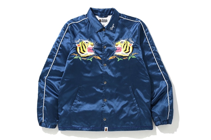 BAPE Tiger Embriodery Coach Jacket Blauw