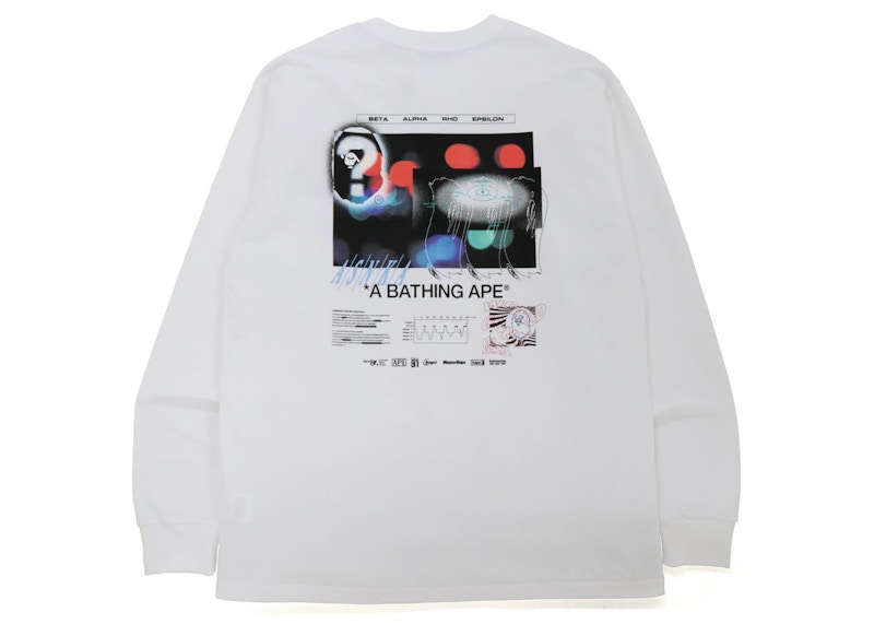 BAPE Time To Sleep Relaxed Fit L/S Tee Wit