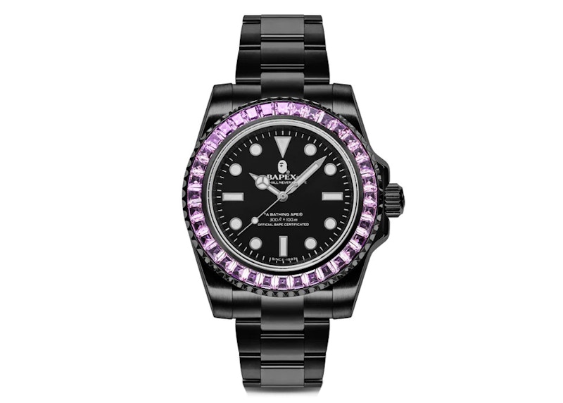 BAPE Type 1 BAPEX Crystal Stone Watch Roze