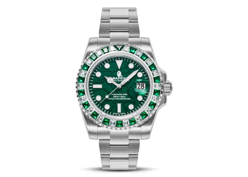 BAPE Type 1 Crystal Stone BAPEX Watch Groen