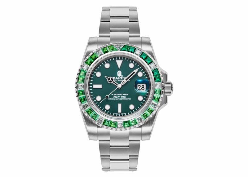 BAPE Type 1 Crystal Stone BAPEX Watch Groen