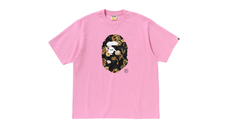 BAPE Vacation Pattern Ape Head Relaxed Fit Tee Roze