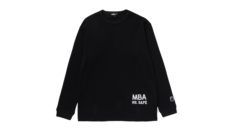 BAPE Waffle Basic L/S Tee Zwart