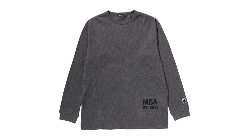 BAPE Waffle Basic /S Tee Grijs