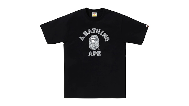 BAPE Wild Leopard Pattern College Tee Zwart