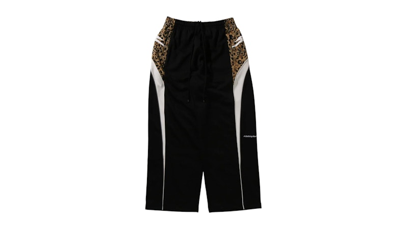 BAPE Wild Leopard Pattern Oversized Fit Track Pants Zwart