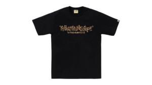 BAPE Wild Leopard Pattern Primitive Logo Tee Zwart