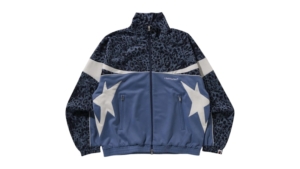 BAPE Wild Leopard Pattern Relaxed Fit Track Jacket Blauw