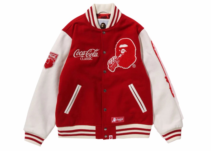 BAPE x Coca-Cola Varsity Jacket Rood