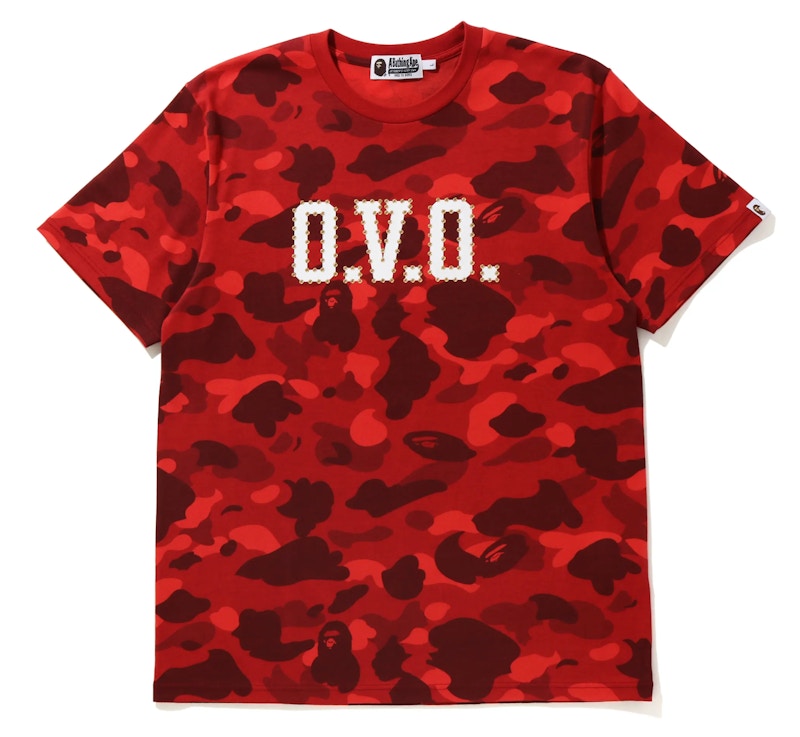 BAPE x OVO Color Camo Tee Rood