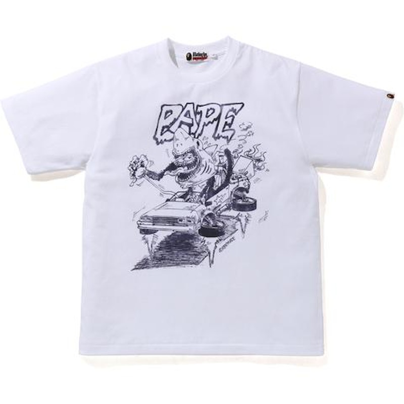 BAPE x READYMADE Shark Wide Tee Wit