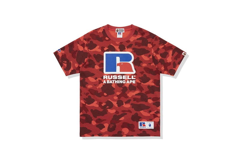 BAPE x Russell Color Camo Tee Rood