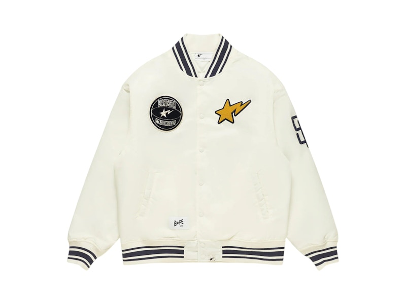 BAPE x Stadium Goods Varsity Jacket Ivory Wit