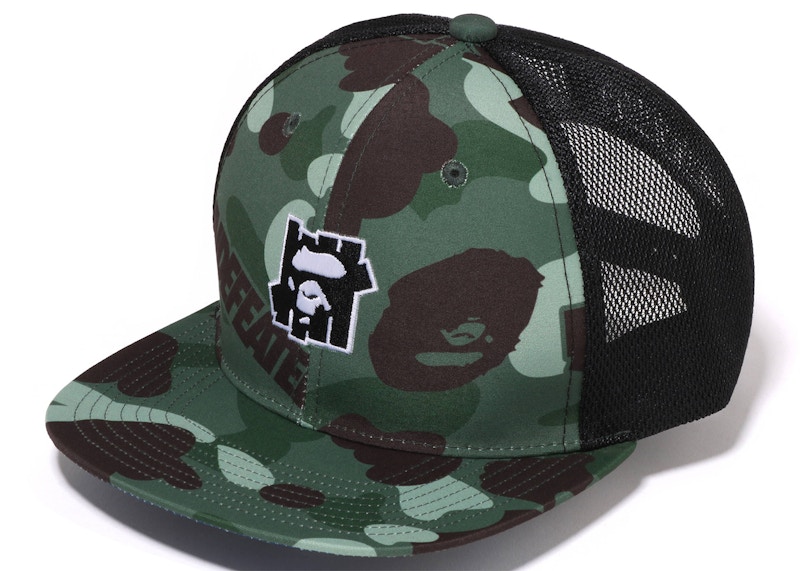 BAPE x Undefeated Color Camo Mesh Cap Groen