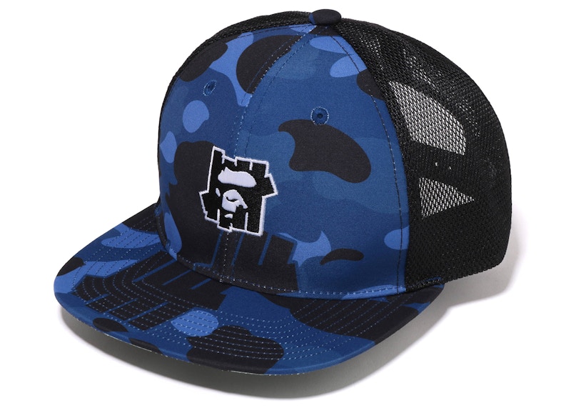 BAPE x Undefeated Color Camo Mesh Cap Blauw