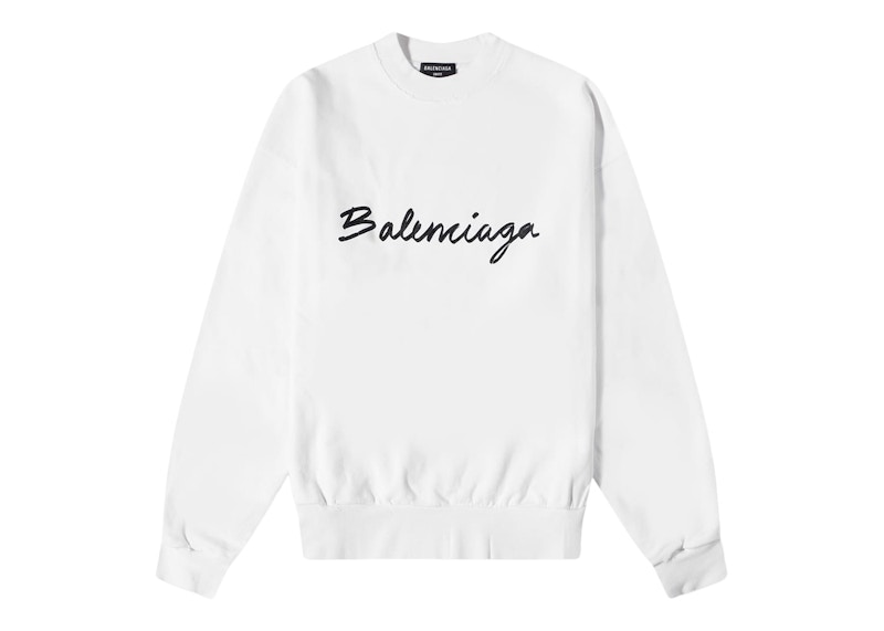 Balenciaga Script Logo Crewneck Zwart