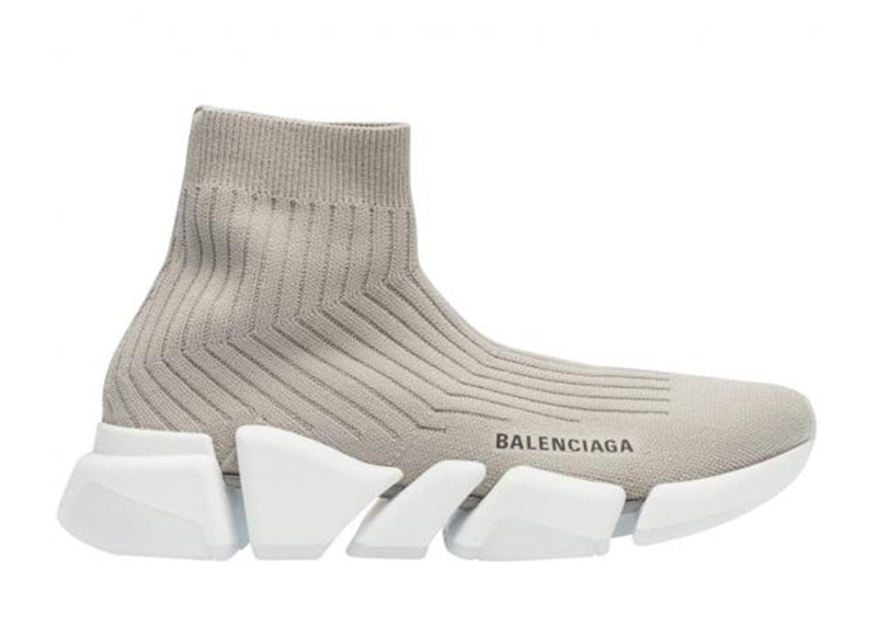 Balenciaga Speed Trainer Rib-Knit Light Grijs
