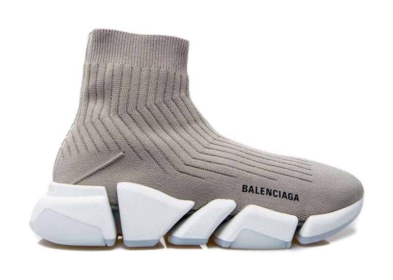 Balenciaga Speed Trainer Rib-Knit Light Grijs