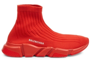 Balenciaga Speed Trainer Rib-Knit Rouge Rood