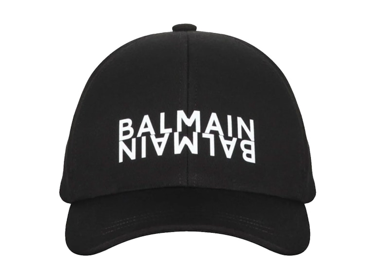Balmain Double Logo Hat Zwart
