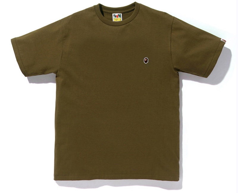 BAPE Ape Head One Point Tee Olijf