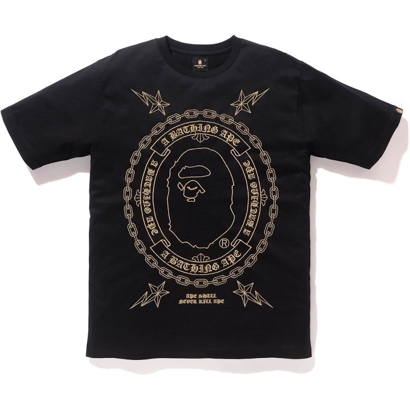 BAPE Embroidery Tee Zwart