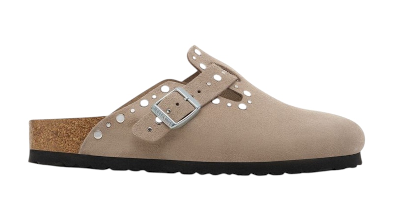 Birkenstock Boston Rivets Suede Leather Taupe