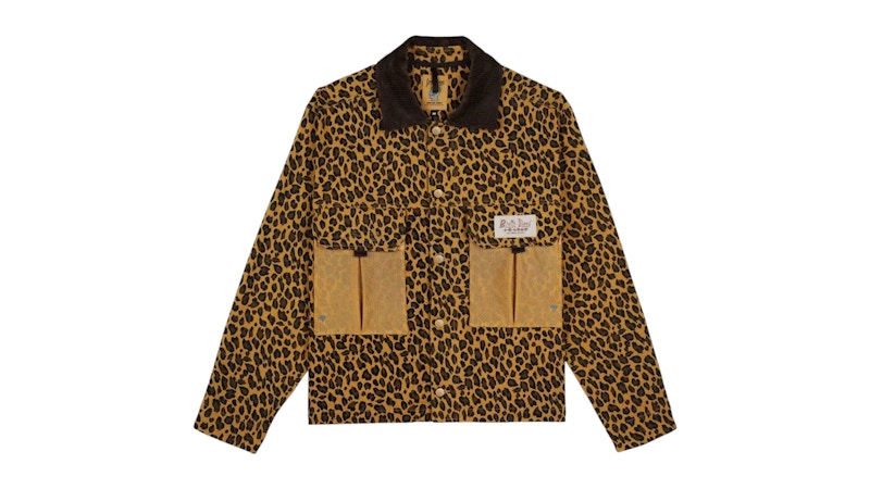 Brain Dead Cropped Chore Jacket Leopard Print