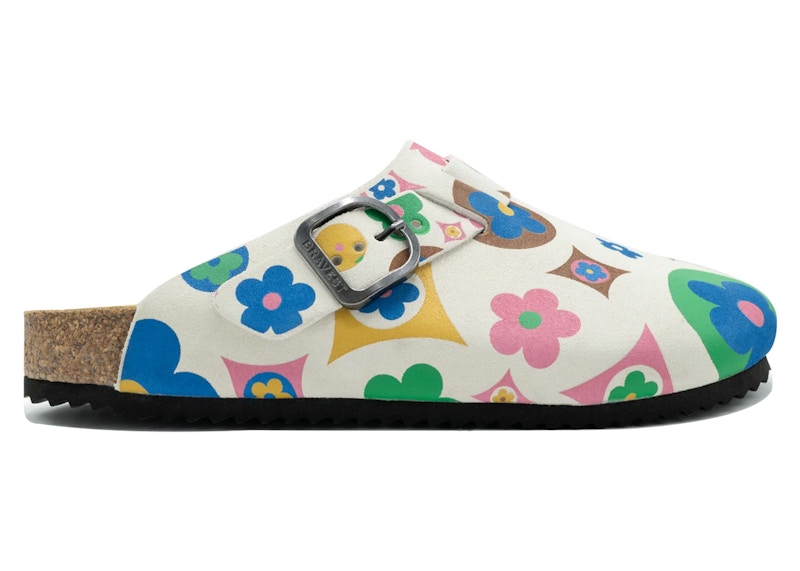 Bravest Studios Suede Paisley Clogs Flower Multicolor