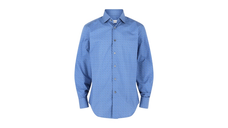 Brioni Micro-Check Button-Up Shirt Blauw