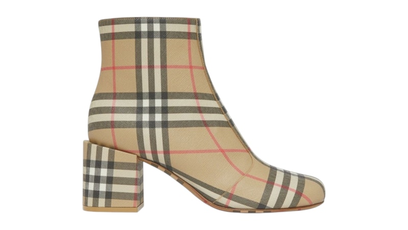 Burberry Armdale Ankle Boot Archive Check Beige