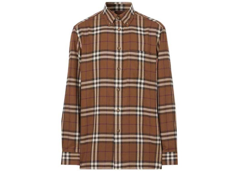 Burberry Button-Down Check Shirt Bruin