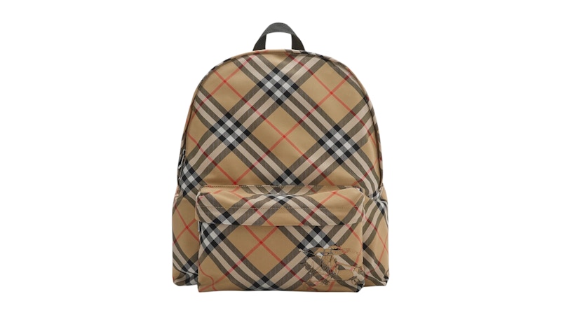 Burberry Check Backpack Backpack Sand Creme